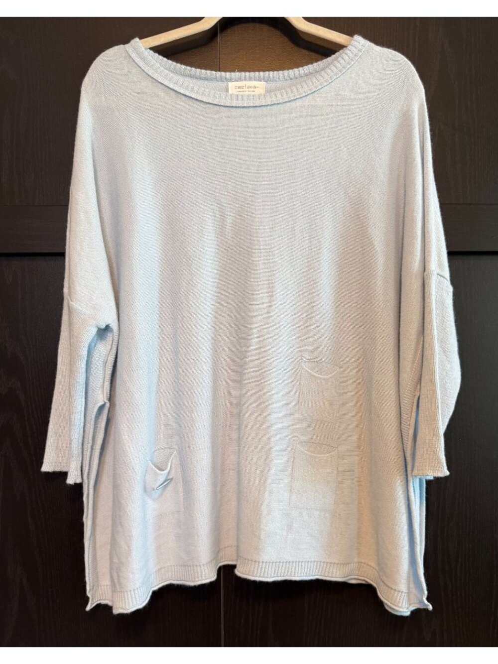 Mersea Women's Catalina Traveler Sweater One Size Oversized Light Blue Tunic